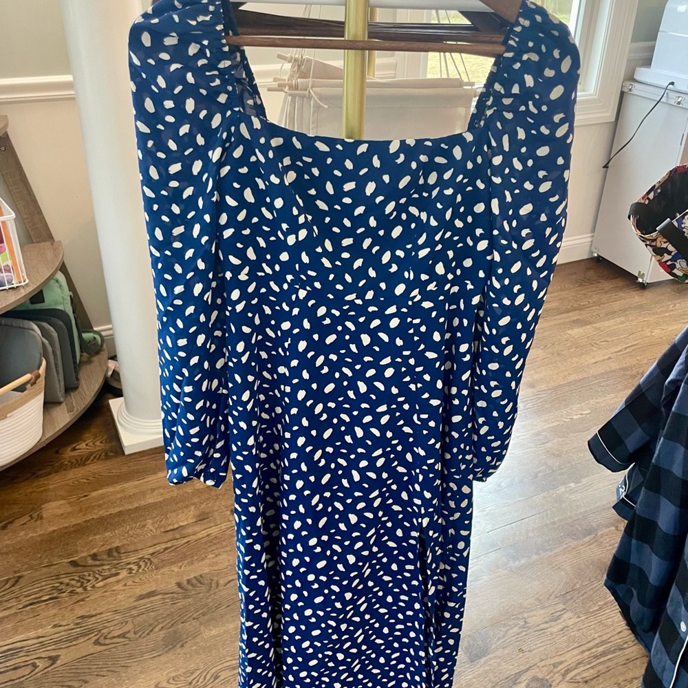 Commense Blue and White Patterned Women's Dress